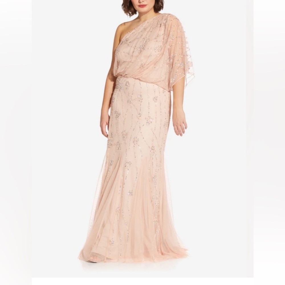 Adrianna Papell One Shoulder Gown